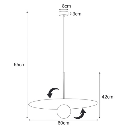 Niebanalna lampa wisząca z ruchomą tarczą K-5373 z serii SANTE