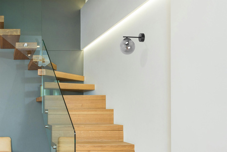 Minimalistyczny kinkiet z grafitowym kloszem K-5307 z serii GAMMA