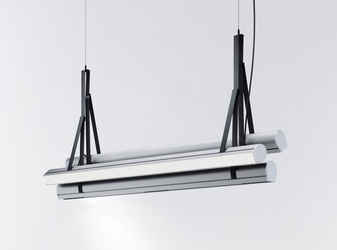 Kluś Lampa wisząca LED Tulip TU BUNCH ZW L=1131mm, mikropryzma liniowa, 76W, 3000K, DALI, SREBRNY