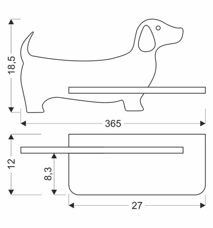 Lampa kinkiet półeczka LED niebieski piesek Dog 21-02976