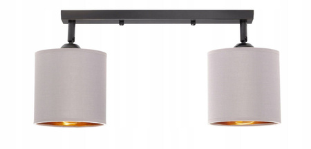 Lampa sufitowa listwa podwójna szara abażur Oro