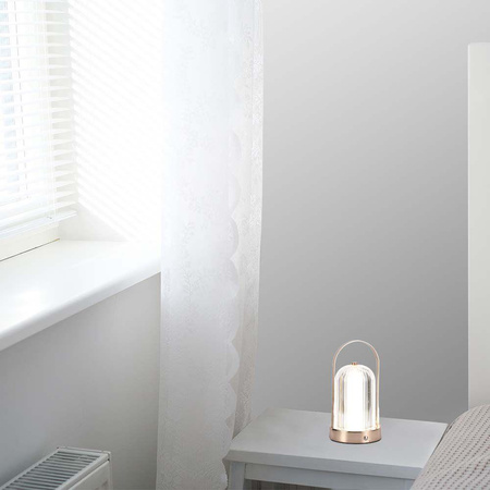 Lampka Biurkowa Nocna V-TAC 1W LED 22cm Ładowanie USB Ściemnianie Matowe Złoto 