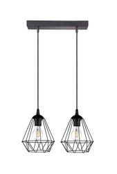 Lampa wisząca loft DIAMENT listwa podwójna czarna
