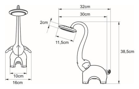 Lampka biurkowa K-BL1603 NIEBIESKI z serii SŁONIK