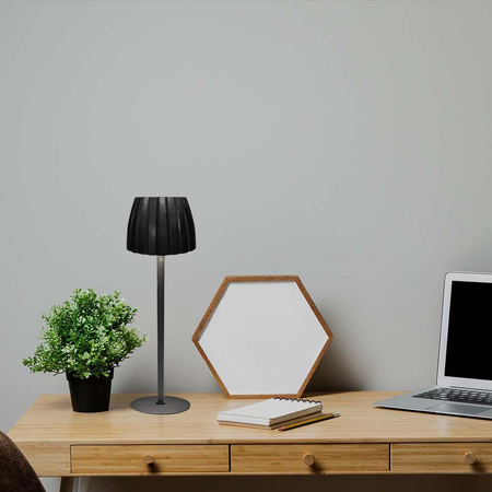 Lampka Biurkowa Nocna V-TAC 2,7W LED 34cm Ładowanie USB Ściemnianie Czarna 
