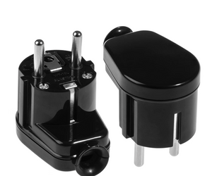 Wtyczka kątowa rozbieralna schuko 16A czarna