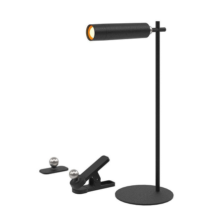 Lampka Biurkowa V-TAC 4w1 37cm Kinkiet Klips Latarka 3W LED Czarna 