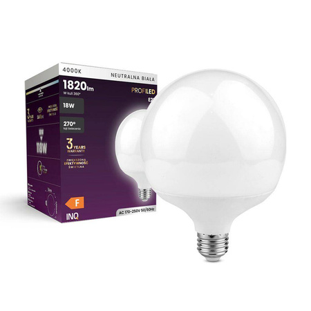 Żarówka LED E27 GLOB G120 18W neutralna 4000K 