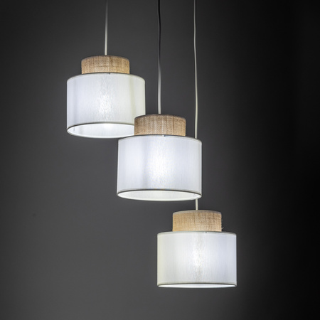Lampa wisząca Duo White Juta koło 3xE27