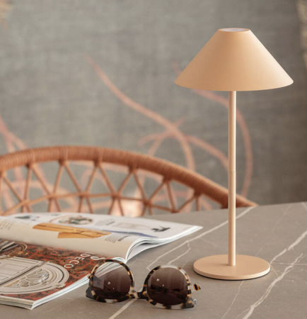 Lampa Stołowa LED 3W Zewnętrzna IP54 Przenośna z Akumulatorem USB Kivuli beżowa