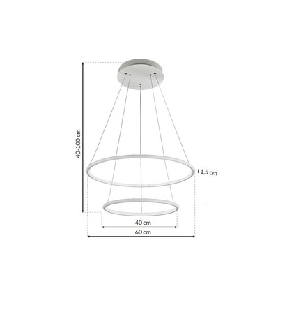 LAMPA WISZĄCA ORION WHITE 53W LED