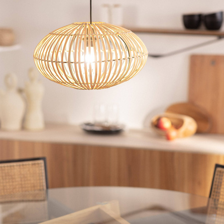 Naturalna lampa wisząca Boho Atamach bambusowa