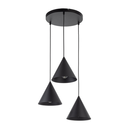 Lampa wisząca CONO Black 3xE27 koło S