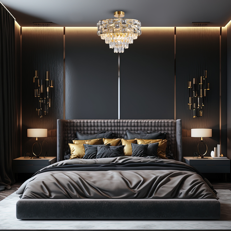 Plafon LUXURIA Gold 9xE14