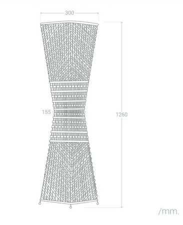 Lampa podłogowa BIJE z włókien naturalnych BOHO