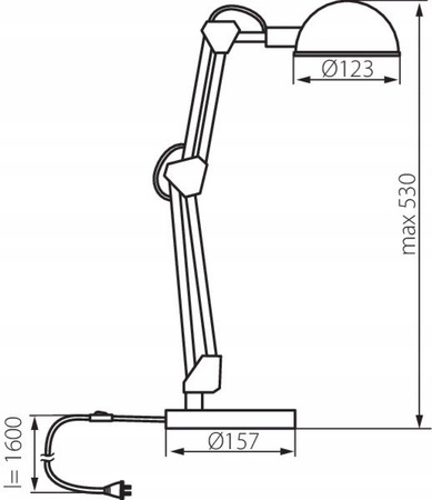 Lampka biurkowa regulowana biała 1 x E14 ruchoma