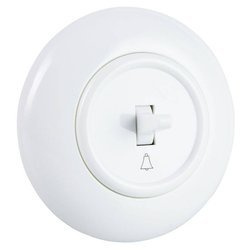 Włącznik dzwonkowy podtynkowy biały z ramką Retro