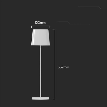 Lampka Biurkowa Nocna Solarna V-TAC 5W CCT LED 35cm Ładowanie USB-C Ściemnianie Biała 