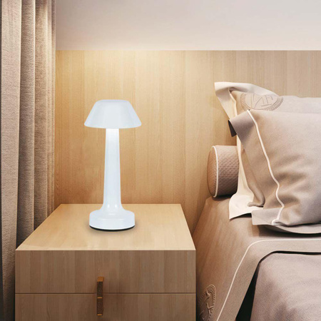 Lampka Biurkowa Nocna V-TAC 2W LED 23cm Ładowanie USB CCT Ściemnianie Biała 