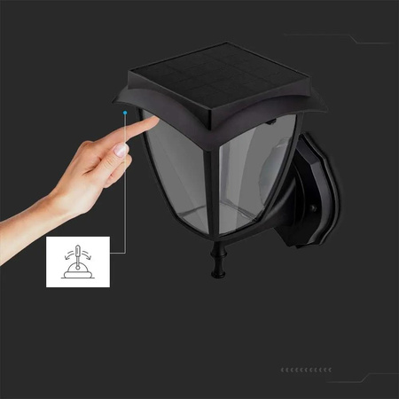 Kinkiet Ogrodowy Ścienny Solarny V-TAC 2W LED IP44 VT-982 3000K+6000K 110lm 3 Lata Gwarancji