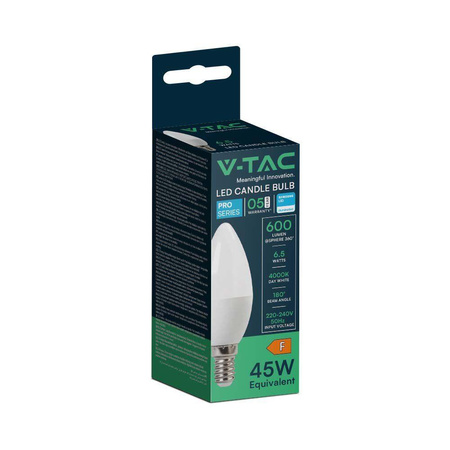 Żarówka LED V-TAC SAMSUNG CHIP 6,5W E14 Świeczka VT-268 6500K 600lm