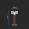 Lampka Biurkowa Nocna V-TAC 1W LED 30cm Ładowanie USB Ściemnianie Brązowa VT-1049 3000K 100lm