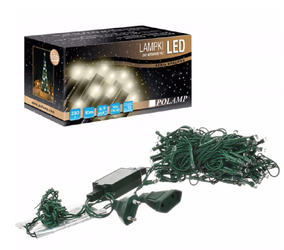 Lampki choinkowe LED wewnętrzne 100 LED 10mb IP20 białe ciepłe