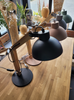 Lampka biurkowa E27 drewniana czarna LOFT