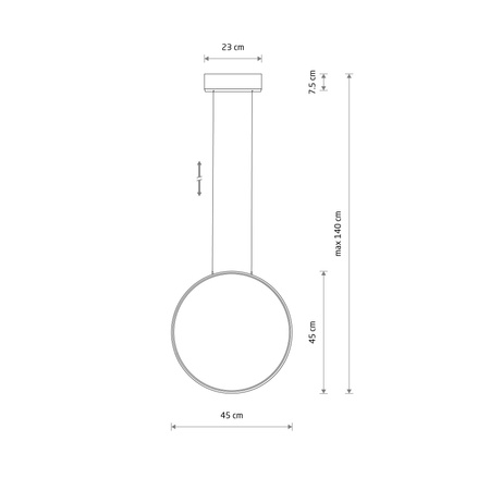 Lampa wisząca CIRCOLO LED S 18W 4000K 45cm czarny Nowodvorski 10860
