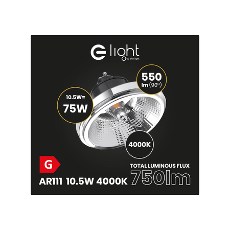 Żarówka AR111 10,5W GU10 4000K czarny z odbłyśnikiem