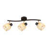 Dubai lampa sufitowa listwa czarny 3x40W E14 klosz różowy złoty kryszt transp