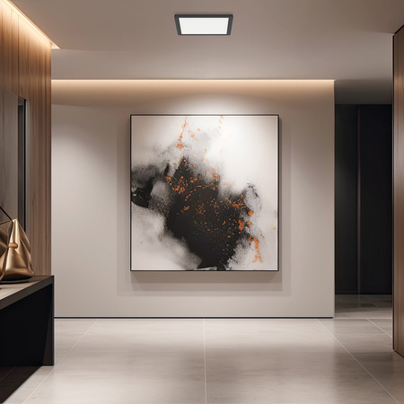 Plafon Evora Czarny Square 12W 3CCT