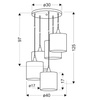 Lampa wisząca talerz czarny 5xE14 Long 35-73976