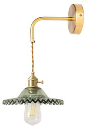 Kinkiet metalowy szklana Balerina zielona