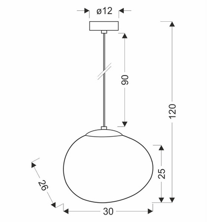 STONES lampa wisząca czarny 30cm 1x40W E27 klosz biały