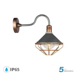 Kinkiet ogrodowy Ścienny Miedź MAT Siatka LOFT IP65