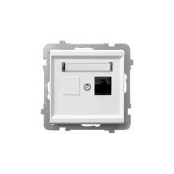 Gniazdo komputerowe pojedyncze, kat. 5e MMC Ospel Sonata Biała