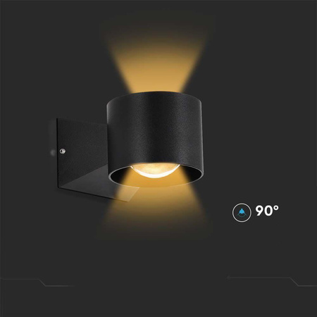 Oprawa Ścienna V-TAC 5W Kinkiet Góra Dół Czarny IP65 VT-1179 4000K 500lm
