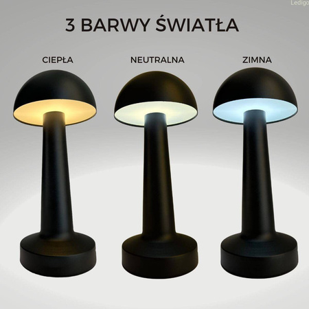 Lampka stołowa dotykowa LED czarna IP20