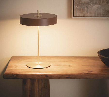 Metalowa Lampa Stołowa nocna 3,6W LED 3000K Korkor brązowa - złota