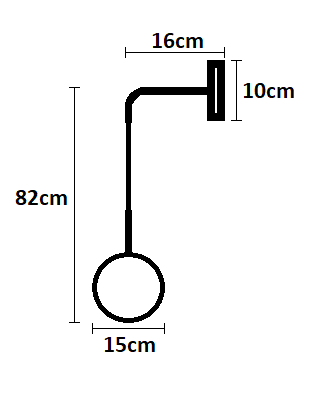 Kinkiet metalowy szklana kula LAVA CLEAR