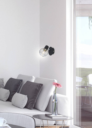 Lampa ścienna1X40W E14 czarny/chrom OSLO 91-61836
