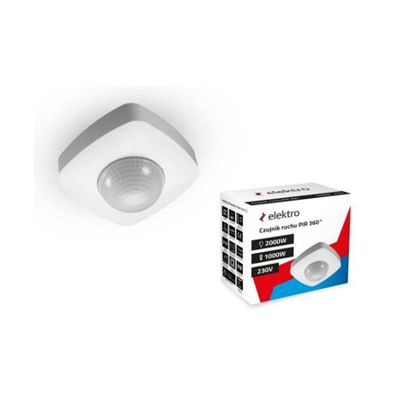 Czujnik ruchu PIR 360^ IP20 2000W  biały, montaż 2,2 - 8m