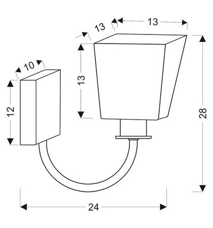 Kinkiet 1xE27 24cm SCHUBERT 21-74225 czarny