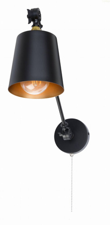Kinkiet regulowany czarny metalowy LOFT łańcuszek 1xE27