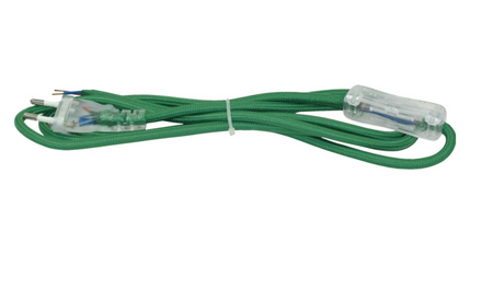 Przewód w oplocie kabel z wtyczką 2m zielony włoski