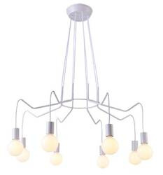 Lampa wisząca sufitowa biała matowa oprawa 8x40W Basso Candellux 38-71040