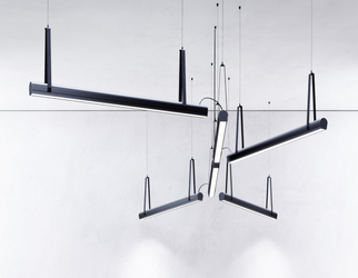 Kluś Lampa wisząca LED Tulip TU MANY ZW L=1131mm, mikropryzma liniowa, 76W, 4000K, DALI, CZARNY