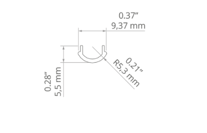 Osłona do profilu PIKO-7R okrągła Kluś mleczna satyna 1m