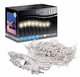 Kurtynka świetlna 120 LED SOPLE biała ciepła IP44 5mb biały przewód